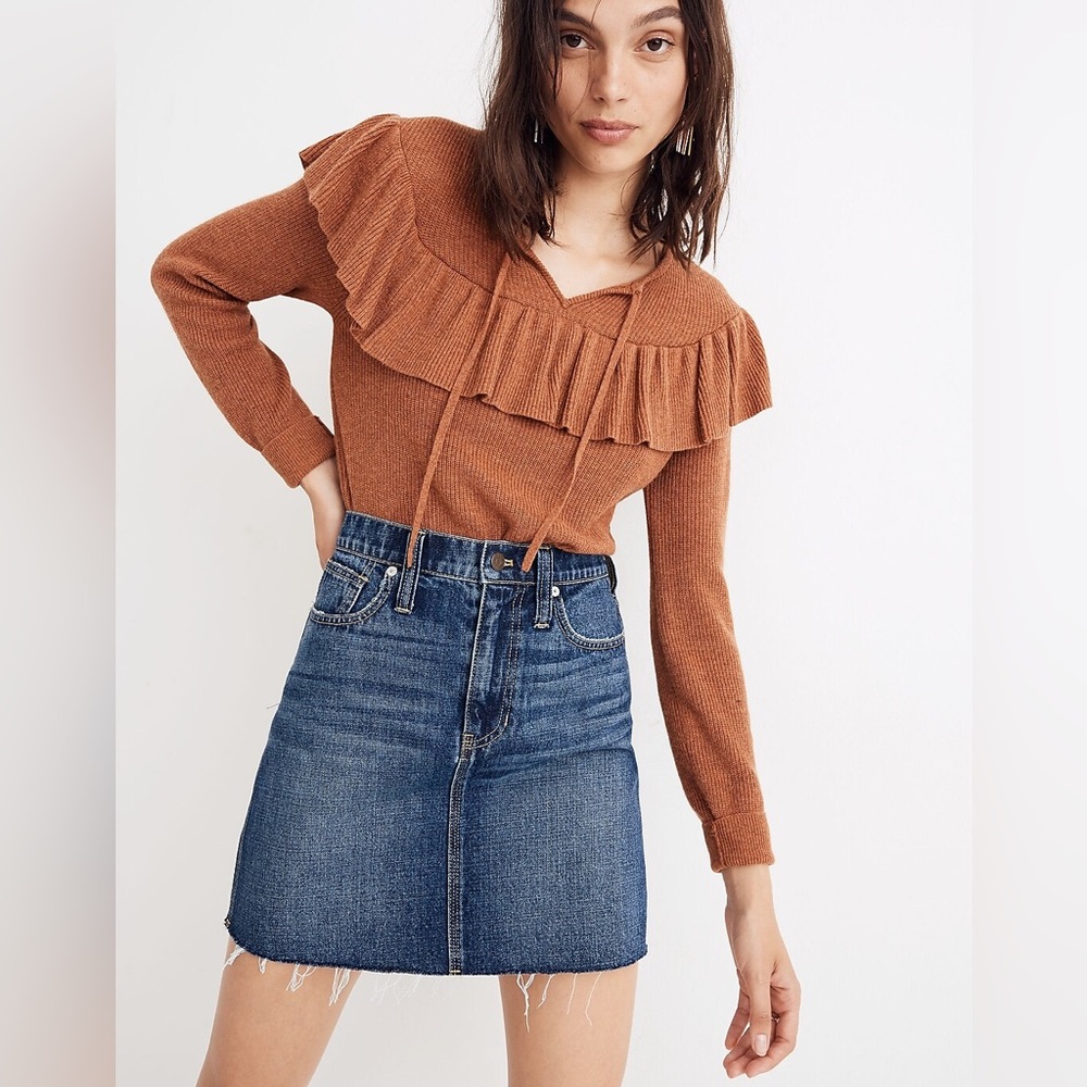Madewell Reworked Rigid Straight denim skirt